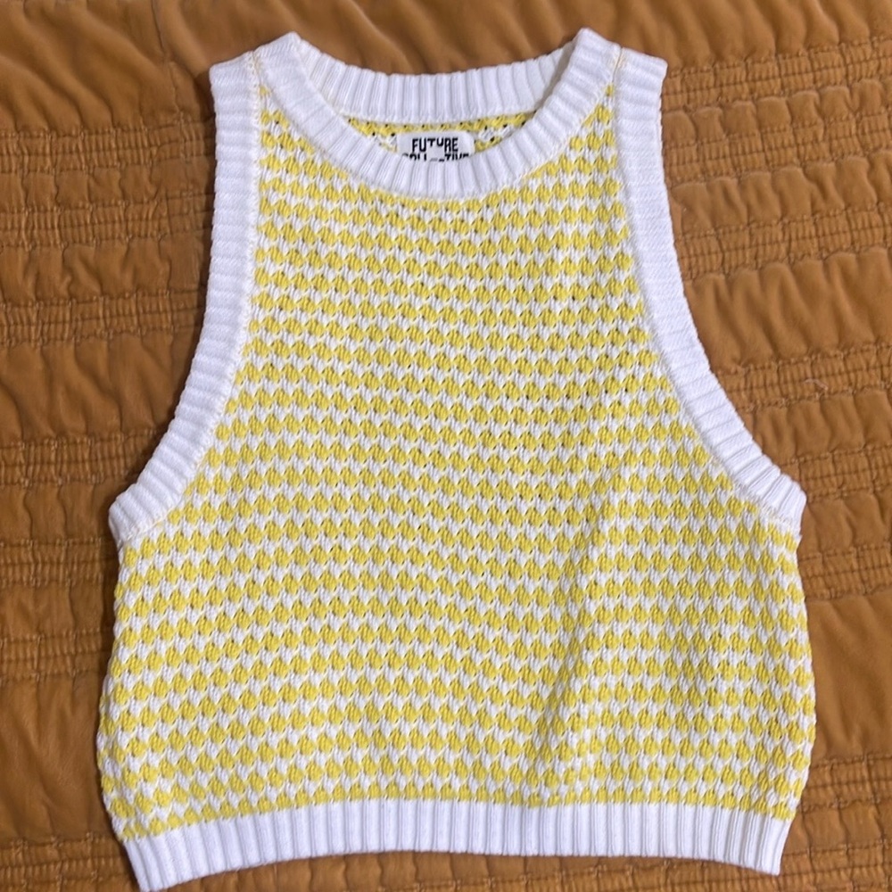 Future Collective Knit Crochet Crop Tank Top